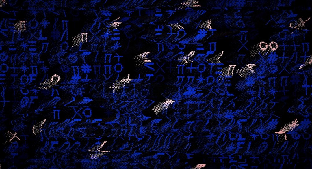 Cybersecurity digital lock on blue background with code